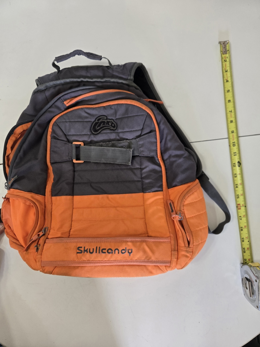 USED Skullcandy Back Pack Skateboard Bag Blue And OrangeB177 94363 #0144785